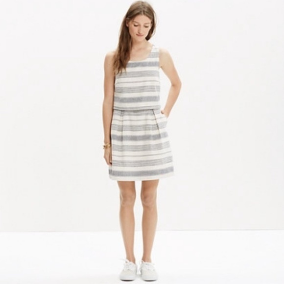 madewell striped linen dress